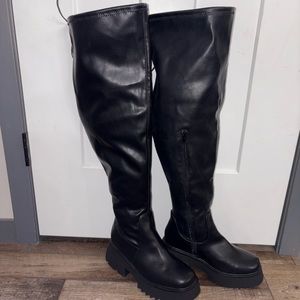 Women's FTF Black Knee-High Boots